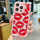 For iPhone 15 14 Pro Max 13 12 11 Lip Printed Glass Lens ShockProof Case Cover