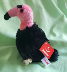 NUEVO CON ETIQUETAS Bolsa de Frijoles de Peluche AURORA California Cóndor Bird, Juguete de Peluche Negro y Rosa - Imagen 1 de 4