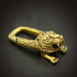 Brass "Tiger Head" Keychains Pants Bag Wallet Holder Key Hook Belt Clip Hot!! - Picture 1 of 5