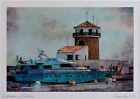 794080 25 Meter Yacht At Almeria Marina, Spain Watercolour Picture Ltd Ed A4