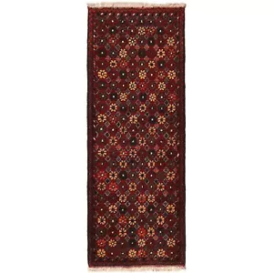 Unique Hand Knotted (1'10"x4'11"ft) Geometric Tribal Short Red Runner Rug B20975 - Picture 1 of 7