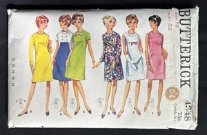 Butterick 4348 Misses One Piece Dress Vintage 1967 Pattern old sz 12 Bust 32 Cut - Picture 1 of 2