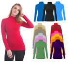 Ladies Long Sleeve Polo Neck Top Women T Shirt  Polo Turtle High Neck Top UK8/26