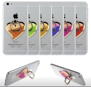 Orange Glitzer Herz Handy Ring 360 Grad Neu - Bild 1 von 3