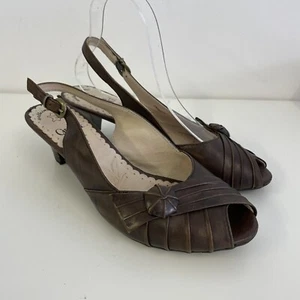 Cojín Caprice Marrón Tacón Gatito Espalda Larga Peep Toe Talla 5.5 37.5 G - Imagen 1 de 11