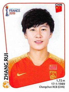 2019 Panini Women's World Cup France Stickers #131 Zhang Rui China PR