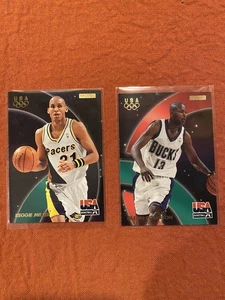 1996 Skybox USA Basketball Glenn Robinson #9 AND Reggie Miller #4 - Picture 1 of 2