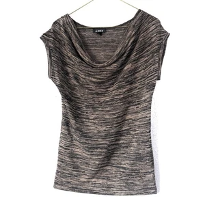 Blusa para mujer A Byer capucha cuello sin mangas jaspeado tejido patrón marrón talla M - Imagen 1 de 6