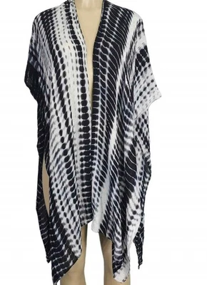 MICHAEL STARS NUEVO Bufanda Sarong Envoltura Ruana Chal Blanco y Negro Caimán Tie Dye Foto 1 de 2