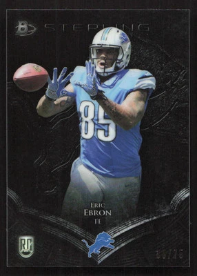 2014 Bowman Sterling Eric Ebron Black Refractors #/75 RC Rookie #17 Card - Image 1 of 2