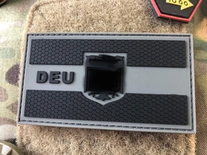 DEU Deutschland Flaggen Patch mit Bundesadler, steingrau olive / 3D Rubber Patch - Bild 1 von 4