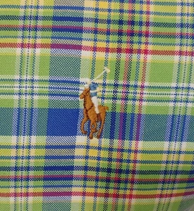 RALPH LAUREN SHIRT CUSTOM FIT GREEN MULTICOLOR PLAID CHECK L/S (L) - Picture 1 of 5