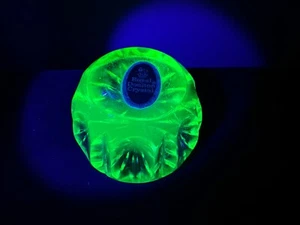 Webb Corbett Royal Doulton Uran Vaseline Briefbeschwerer mit Aufkleber - Bild 1 von 9