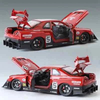 1:24 Nissan Skyline Ares GTR R34 Aleación Modelo de Coche Diecast Vehículo de Juguete Sonido Foto 1 de 4