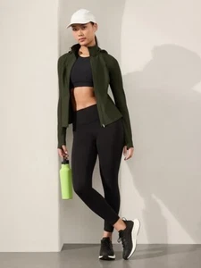 ATHLETA Interval Jacket  M Medium | Aspen Olive #818685 NEW - Picture 1 of 6