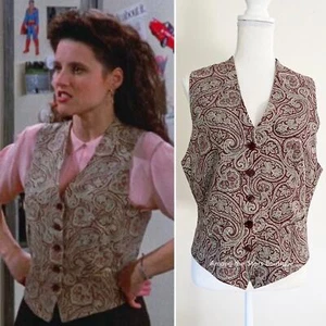 Extremely Rare 90s Paisley Vest Alt. ASO Elaine from Seinfeld - Picture 1 of 9