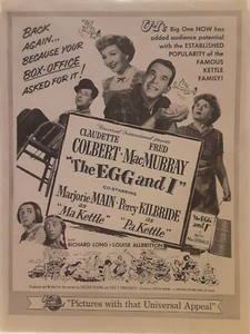 El huevo y yo (1947) 1954 anuncio impreso original vintage de comercio de películas - Ma & Pa Kettle - Imagen 1 de 2