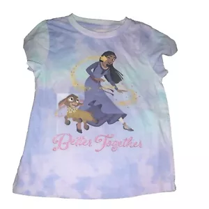 WISH~ Girl's Printed tie dye Tee-Disney size XS~Blue/aqua Better Together - Picture 1 of 2