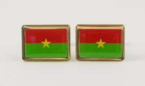 Burkina Faso Flag Cufflinks--Burkinabe West African Africa French  - Picture 1 of 1