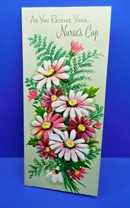 GRADUATION Vintage Unused "As You Receive Your Nurse's Cap"  Card - Free Ship - Picture 1 of 4