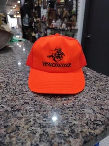 Vintage Winchester Gewehr bestickt Blaze orange Mesh Trucker Mütze K-Produkte NEU - Bild 1 von 6