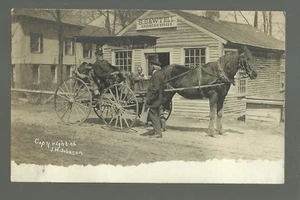 Bradford NEW HAMPSHIRE RP c1910 DELIVERY WAGON S. Sawtell HARNESS MAKER - Picture 1 of 3