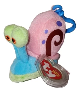 Ty Beanie Baby GARY Snail (Spongebob) Plastic Key Clip 3.5" NEW MWMTs Plush Toy - Picture 1 of 13