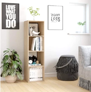 Organizador de torre ajustable de madera ajustable para librería de roble - Imagen 1 de 7