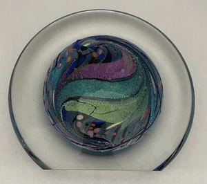 Vintage 1998 Rollin Karg Art Blown Glass Multicolored Signed Heavy - Picture 1 of 17