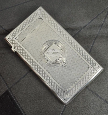 Victorian George Unite English Silver Calling Card Case Cover