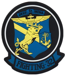 FIGHTING 32 COMMAND CHEST PVC (SOFT RUBBER) PATCH - Picture 1 of 1