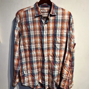 Tommy Bahama Men's Indio Coast Check Button Up Shirt Peach Melt Size 2XL - Picture 1 of 11