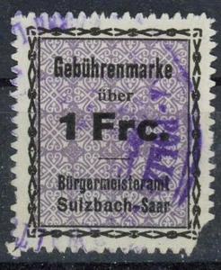 Germany local revenue Sulzbach-Saar fiscal Stempelmarke - Picture 1 of 1