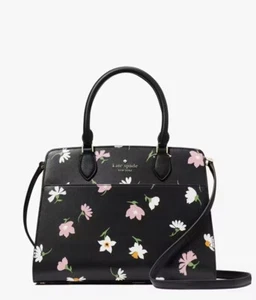 Kate Spade Madison Floral Waltz Medium Top Zip Satchel KF440 Black Multi - Picture 1 of 6