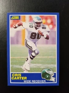 Tarjeta de fútbol americano Cris Carter 1989 Score #80 Philadelphia Phillies RC - Imagen 1 de 2
