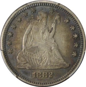 1882 XF45 Seated Quarter, PCGS 51101193 - Picture 1 of 4