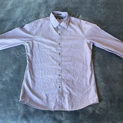Marc Anthony Men’s Long Sleeve Button Up Purple Slim Fit Collar Shirt Medium - Image 1 of 4