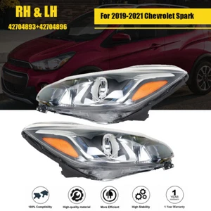 For Chevrolet Spark 2019-2021 Headlights w/o LED DRL Chrome Halogen Right & Left - Picture 1 of 12