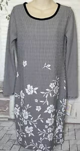 LuLaRoe Debbie Damen Etuikleid schwarz weiß gestreift Blumen LS Gr. Medium M Neu - Bild 1 von 12