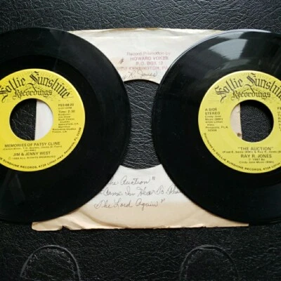 LOT 2-Ray Jones Auction-Jim Jenny West Memories Patsy Cline 7" Vinyl Record-45 - Image 1 of 4