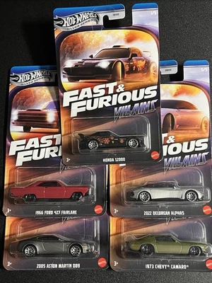 Hot Wheels Fast & Furious Villains Complete 5 Car Set. LOT OF 5. READ descrip ! - Image 1 of 4