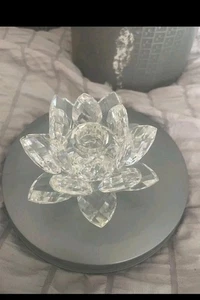 Swarovski silver crystal flower/lily - box slight damage from storage - - Picture 1 of 5