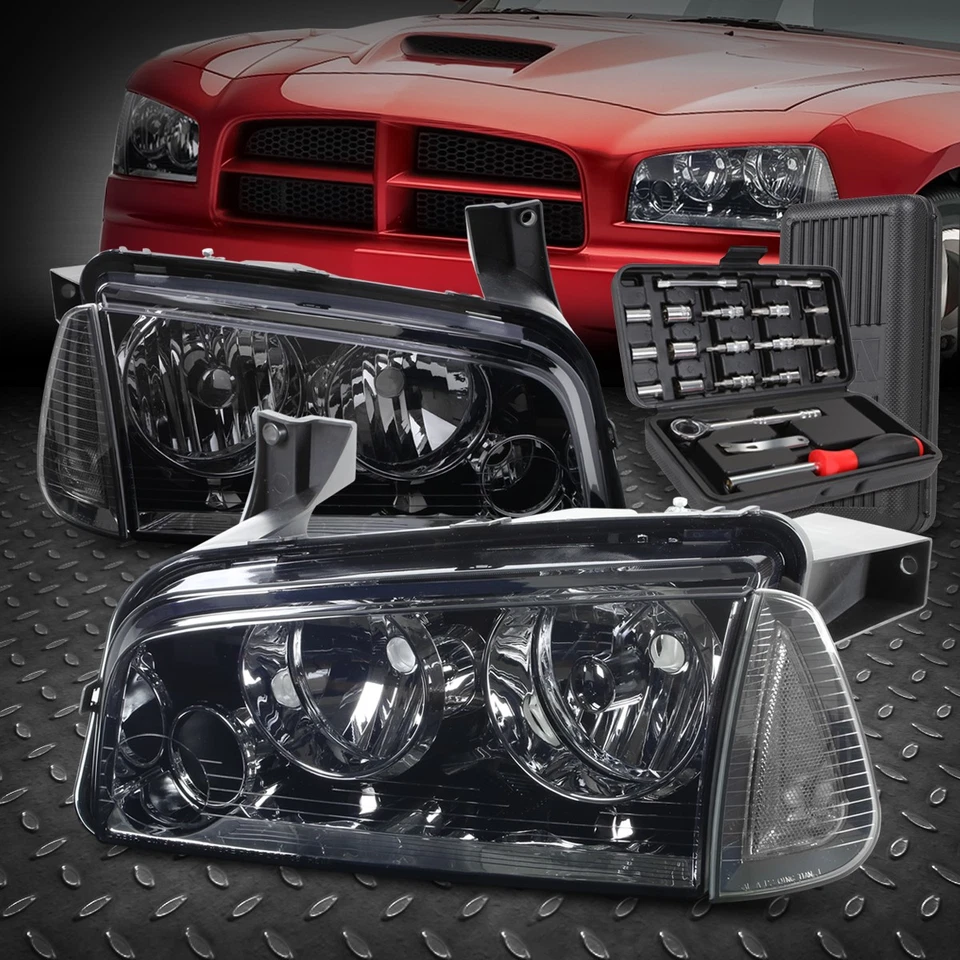PARA 06-10 CARREGADOR DODGE CARCAÇA FUMÊ FAROL DE CANTO TRANSPARENTE + CONJUNTO DE FERRAMENTAS - Imagem 1 de 4