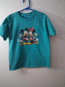 Unisex Kids Blue Mickey And Minnie Mouse Tshirt Size 8 - Picture 1 of 2