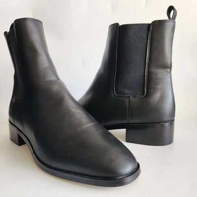 J.Crew  Chelsea Boot  Black Vegan Leather Pull On Womens Size 8 - Image 1 of 4