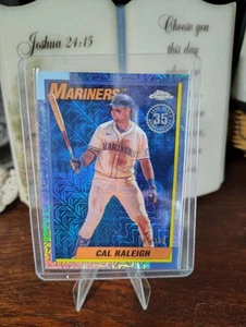 2025 Topps Series 2 Baseball Hobby Exclusive Cal Raleigh Blue Refractor 087/150 - Picture 1 of 5