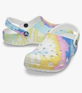Zuecos Crocs Clásicos Solarizados Multicolor Talla Hombre 4 Mujer 6 Arco Iris Gráfico - Imagen 1 de 8