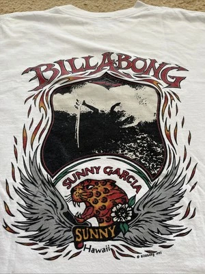 CAMISETA ULTRA VINTAGE 1993 BILLABONG SUNNY GARCIA HAWAII SUPER RARA PARA HOMBRE XL BLANCA Foto 1 de 4