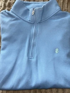 IZOD 1/4 Zip Pullover Top XL Baby Blue With Light Green Logo - Picture 1 of 6