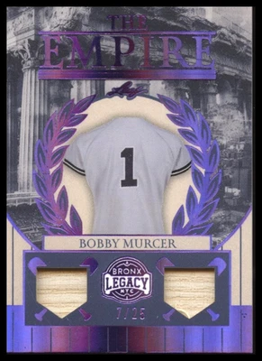 Reliquia de murciélago doble Leaf Bronx Legacy Bobby Murcer 2025 púrpura 7/25 | Leyenda de los Yankees Foto 1 de 2